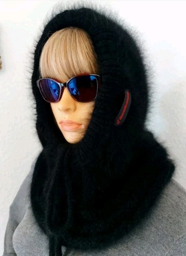 Cappuccio angora lavorato - , a