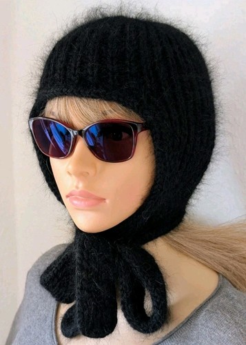 Cappuccio angora lavorato - , a