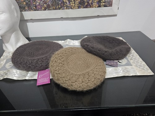 Cuffia basco doppio angora - doppio, in